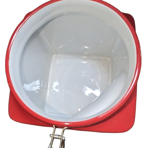 Oggi EZ Grip Red Ceramic Canister Set 2 Pantry Jars Spoons Food Storage Airtight - Picture 2 of 7